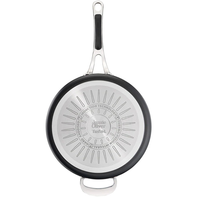 Jamie Oliver Tefal Cook's Classic 26cm Non-Stick Hard Anodised Saute Pan With Lid, 4L