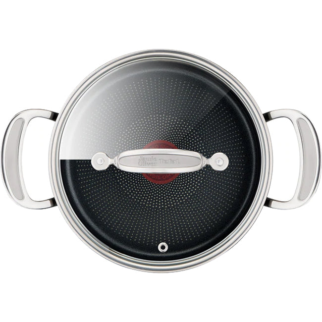Jamie Oliver Tefal Cook's Classic 24cm Non-Stick Hard Anodised Casserole With Lid, 5.3L