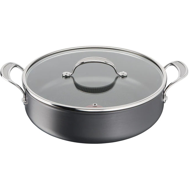 Jamie Oliver Tefal Cook's Classic 30cm Non-Stick Hard Anodised Shallow Casserole With Lid, 5.4L