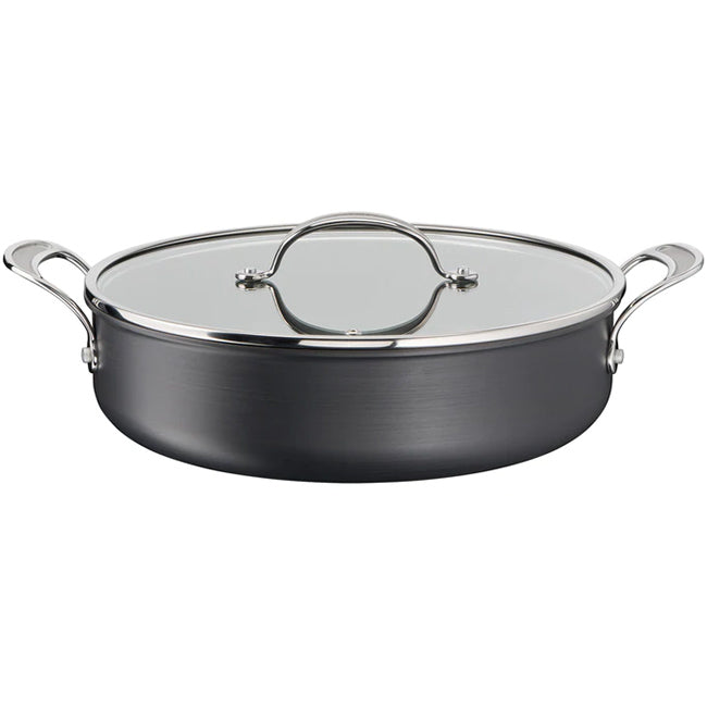 Jamie Oliver Tefal Cook's Classic 30cm Non-Stick Hard Anodised Shallow Casserole With Lid, 5.4L