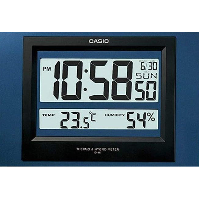 Casio Thermo Humidity Digital Wall Clock, ID-16S-2DF