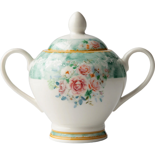 Jenna Clifford Green Floral Sugar Bowl