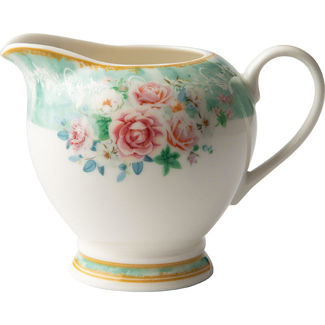 Jenna Clifford Green Floral Milk Jug