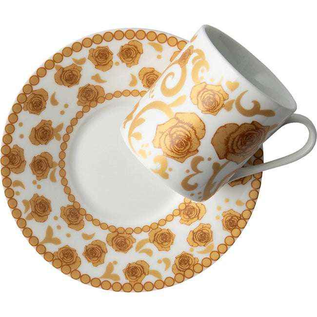 Jenna Clifford Mica Gold Espresso Cup & Saucer, Set Of 2