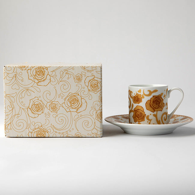 Jenna Clifford Mica Gold Espresso Cup & Saucer, Set Of 2