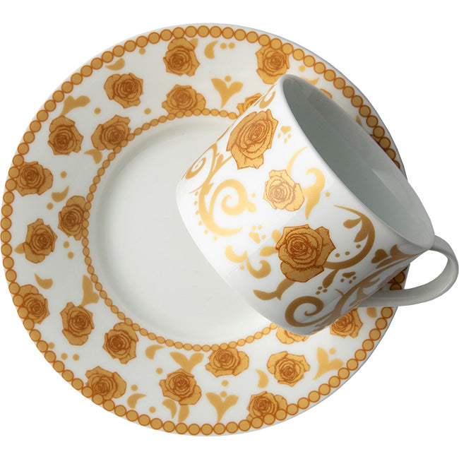 Jenna Clifford Mica Gold Tea Cup & Saucer, Set Of 2