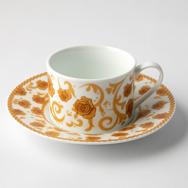 Jenna Clifford Mica Gold Tea Cup & Saucer, Set Of 2