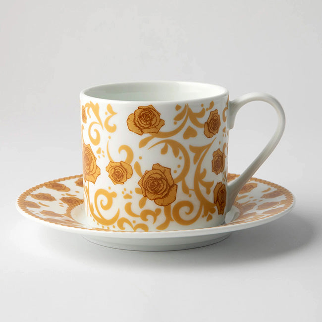 Jenna Clifford Mica Gold Cappuccino Cup & Saucer, Set Of 2