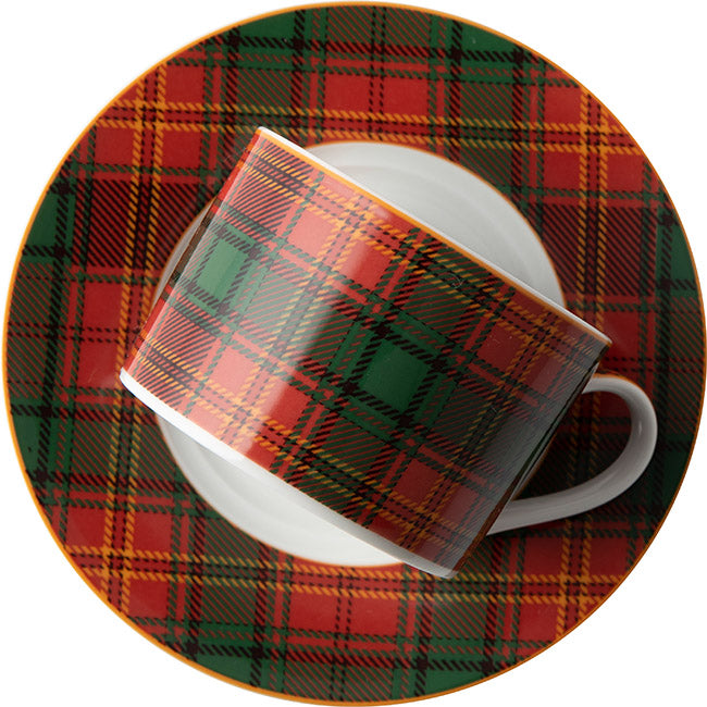 Jenna Clifford Red Tartan Cup & Saucer