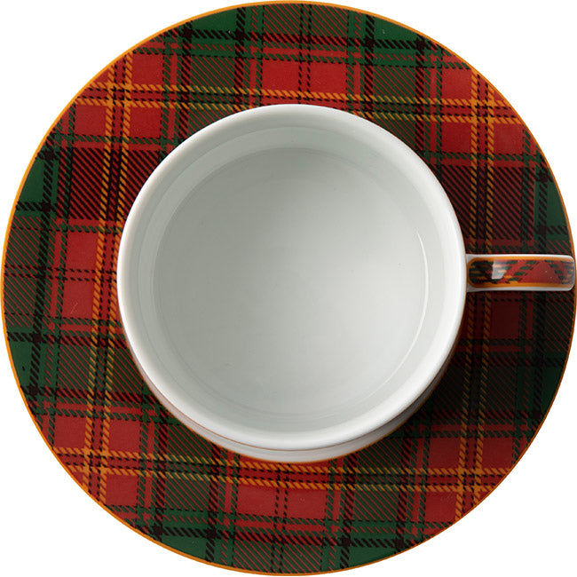 Jenna Clifford Red Tartan Cup & Saucer