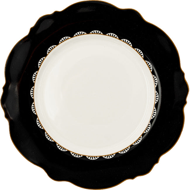 Jenna Clifford Black Rose Dinner Plates, Set Of 4