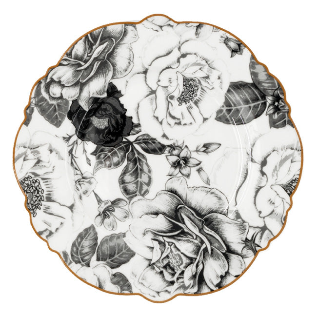 Jenna Clifford Black Rose Side Plates, Set Of 4
