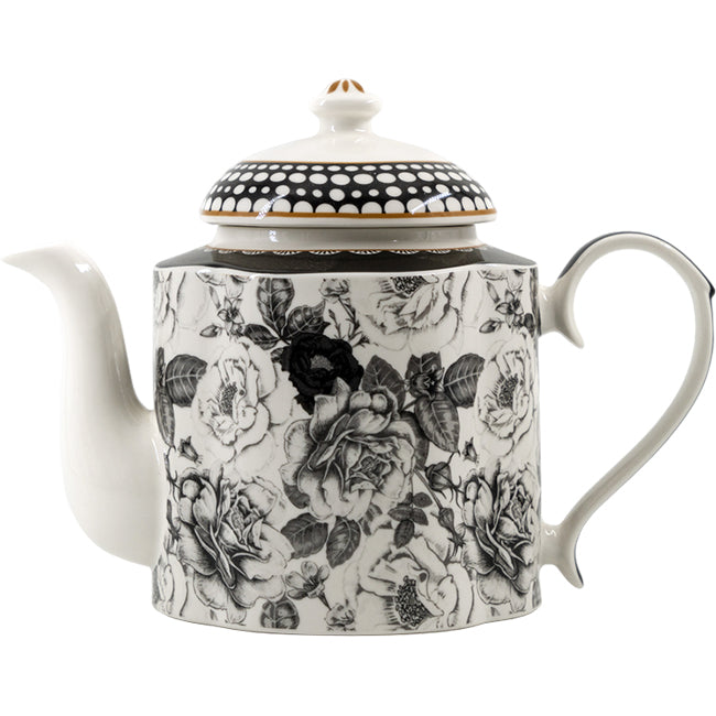 Jenna Clifford Black Rose Teapot, 1.2L