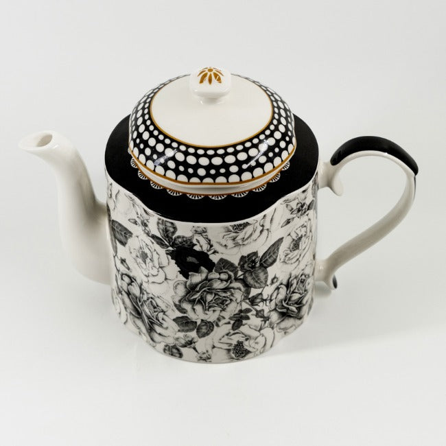 Jenna Clifford Black Rose Teapot, 1.2L