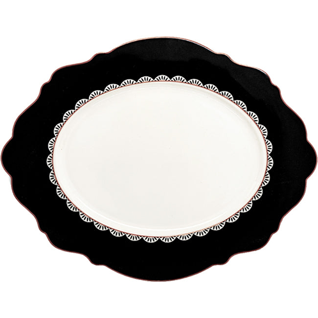 Jenna Clifford Black Rose Oval Platter, 35cm