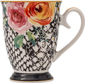 Jenna Clifford Peach Rose & Lace Footed Mug