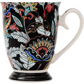 Jenna Clifford Floral On Bold Black Footed Mug