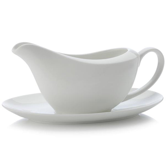 White Basics 260ml Gravy Boat & Saucer