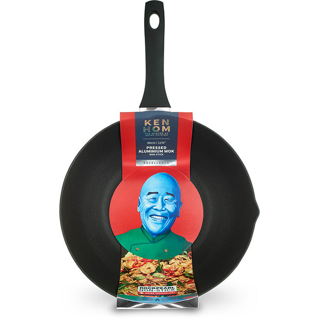 Ken Hom Excellence Non-Stick Pressed Aluminium Pressed Wok, 30cm