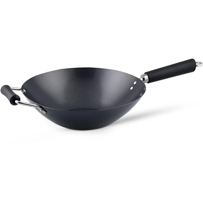 Ken Hom Excellence Non-Stick Carbon Steel Wok With Helper Handle, 31cm
