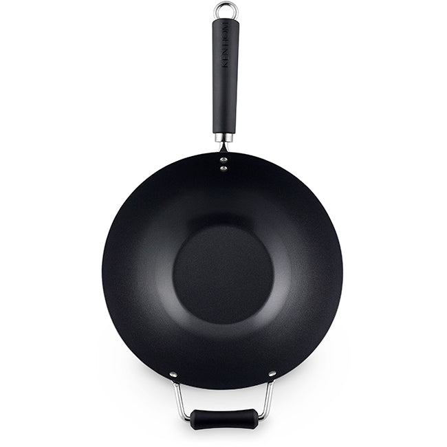 Ken Hom Excellence Non-Stick Carbon Steel Wok With Helper Handle, 31cm