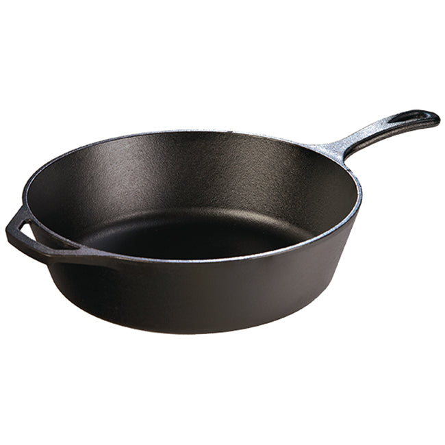 Lodge Seasoned Cast Iron Deep Skillet With Helper Handle