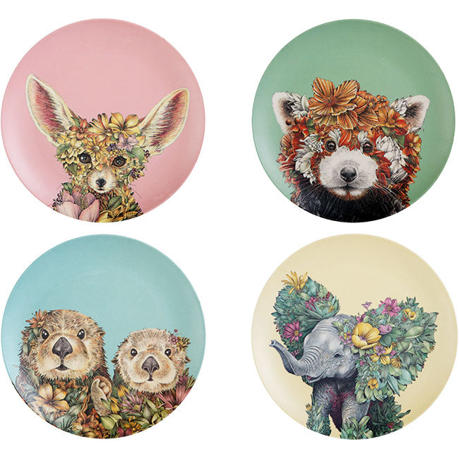 Maxwell & Williams Marini Ferlazzo Wild Planet Children's Bamboo Plate Set, Set Of 4