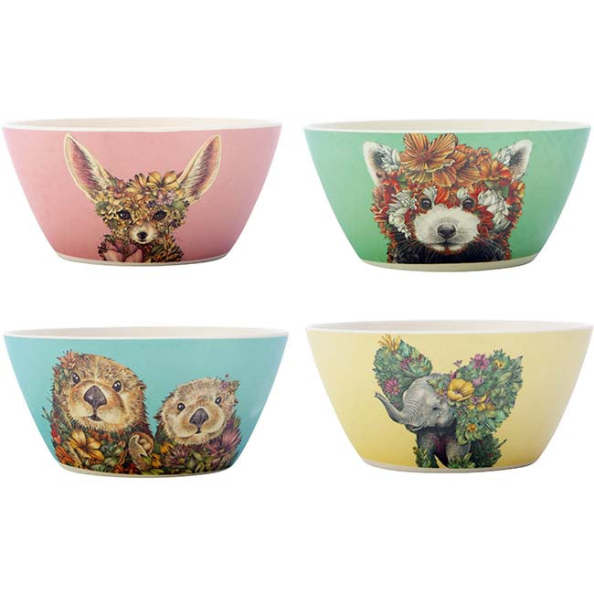 Maxwell & Williams Marini Ferlazzo Wild Planet Children's Bamboo Bowls, Set Of 4