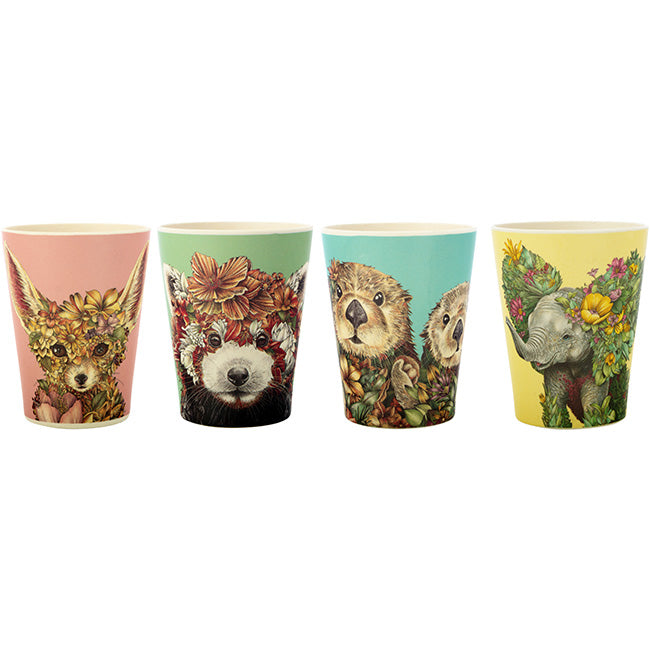 Maxwell & Williams Marini Ferlazzo Wild Planet Children's Bamboo Tumblers, Set Of 4