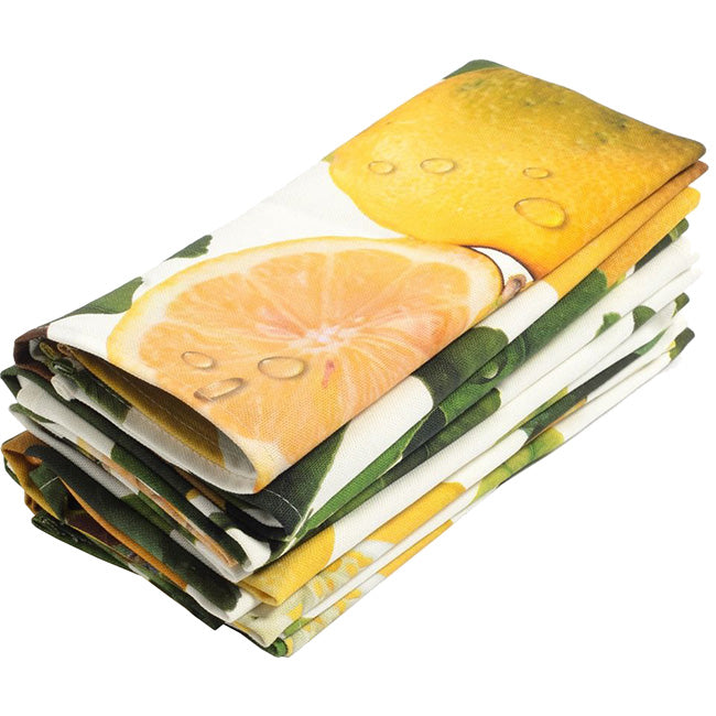DSA Linen Botanica Lemons Napkins, Set Of 6