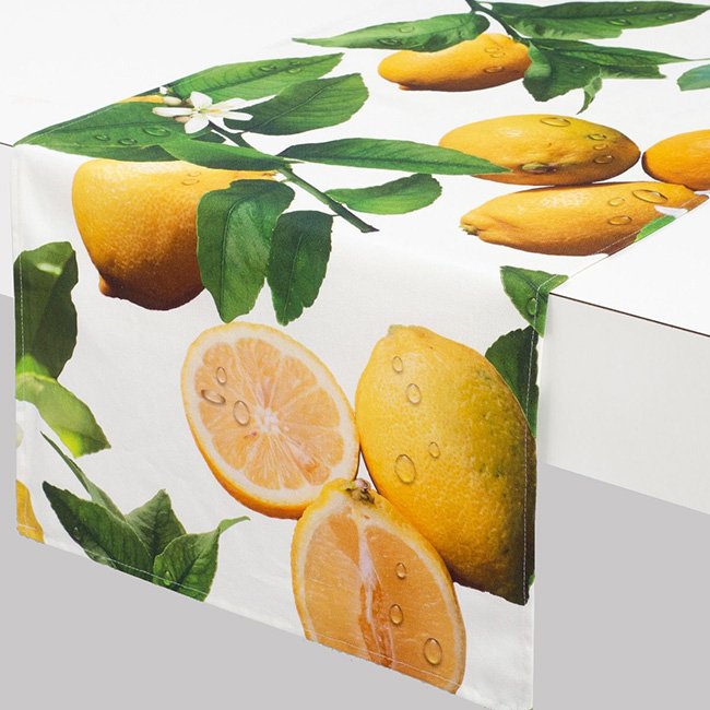 DSA Linen Botanica Lemons Table Runner