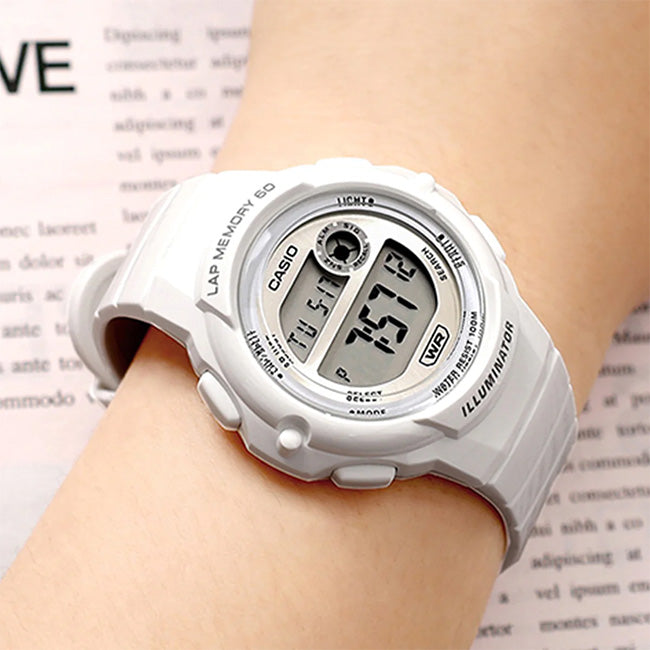 Casio Standard Women's 100m Digital Fitness Wrist Watch, LWS-1200H-7A1VDF