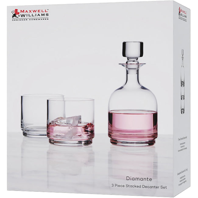 Maxwell & Williams Diamante Stacked Decanter Set, Set of 3