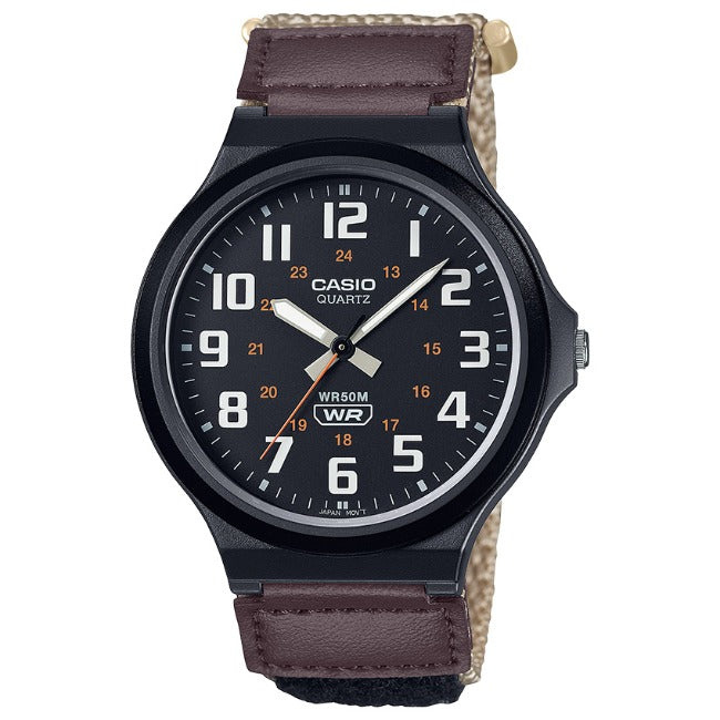 Casio Standard Men's 50m Analogue Wrist Watch, MW-240B - Black
