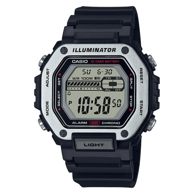 Casio Standard Men's 100m Digital Wrist Watch, MWD-110H-1AVDF