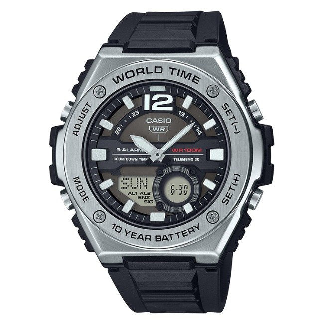 Casio Standard Men's 100m World Time AnaDigi Wrist Watch, MQW-100