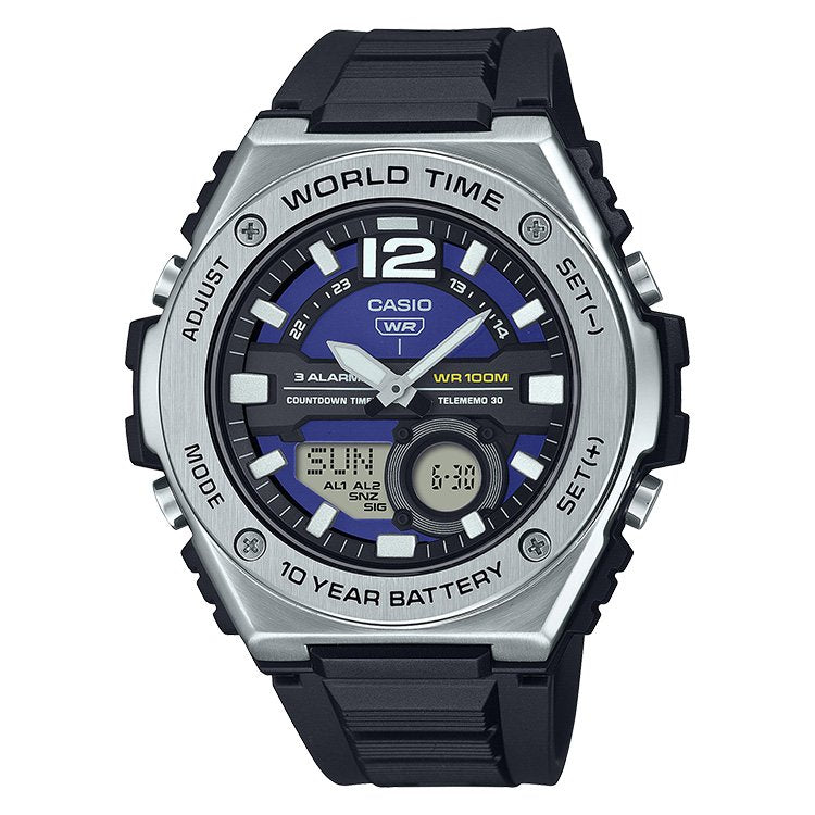 Casio Standard Men's 100m World Time AnaDigi Wrist Watch, MQW-100