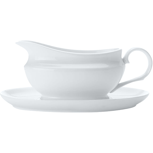 White Basics Gravy Boat & Saucer, 550ml