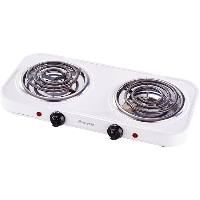 Pineware Double Spiral Hot Plate, White