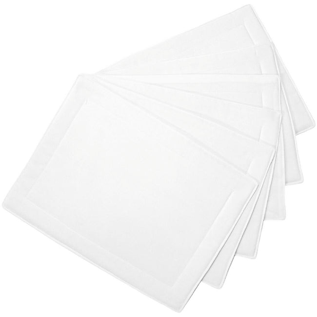 DSA Linen Polyteq White Stain-Resistant Placemats, Set Of 6