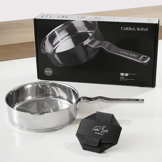 Carrol Boyes Stainless Steel Deep Frying Pan, Flow, 24cm