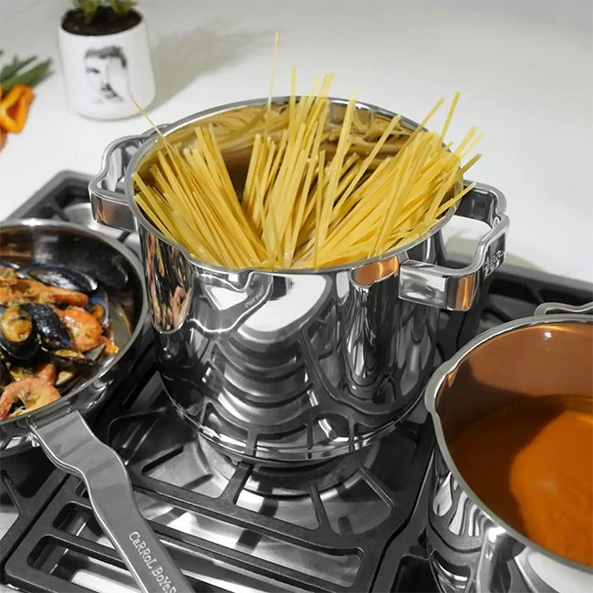 Carrol Boyes 24cm Stainless Steel Stock Pot, Flow, 7L