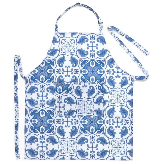 DSA Linen Robyn Valerie Cape Blue Full Bib Apron