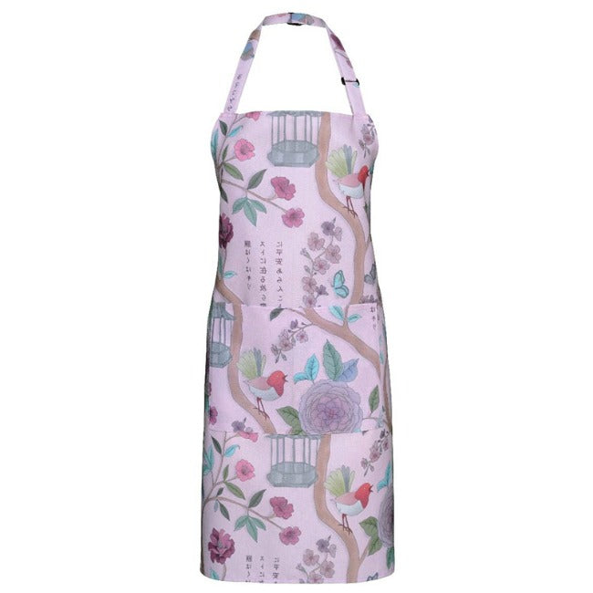 DSA Linen Robyn Valerie Japanese Pink Full Bib Apron