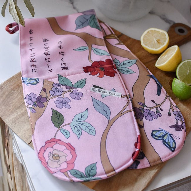 DSA Linen Robyn Valerie Japanese Peach Double Oven Glove