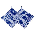 DSA Linen Robyn Valerie Cape Blue Pot Holders, Set Of 2