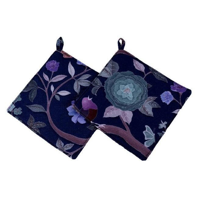 DSA Linen Robyn Valerie Japanese Garden Pot Holders, Set Of 2