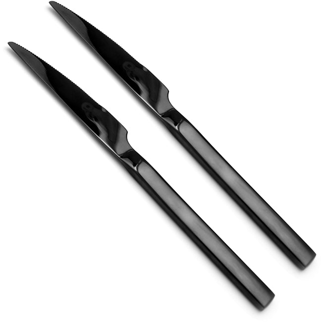 Salton Shiny Black Table Knife, Set Of 2