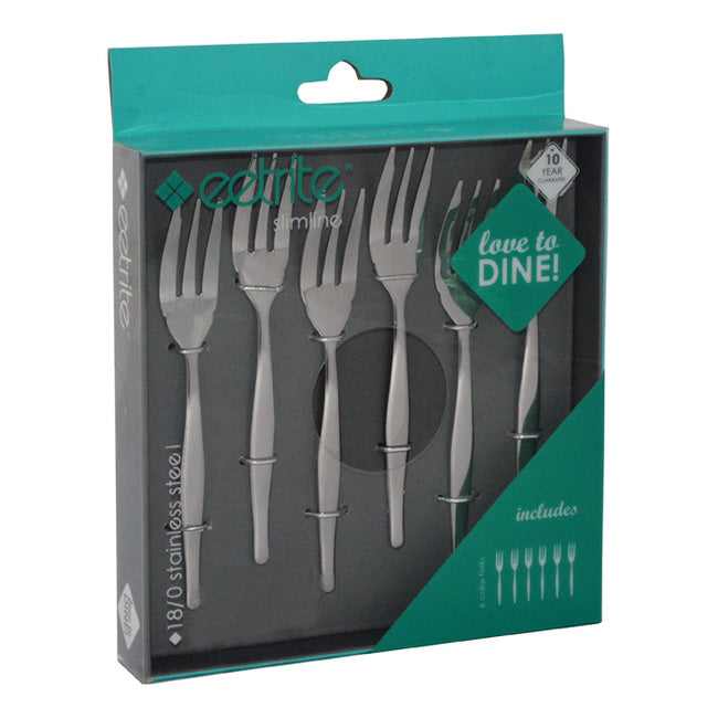 Eetrite Slimline Giftboxed Cake Fork Set, Set Of 6