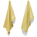 DSA Linen Designer Damask Waffle Weave Tea Towels, Set of 2